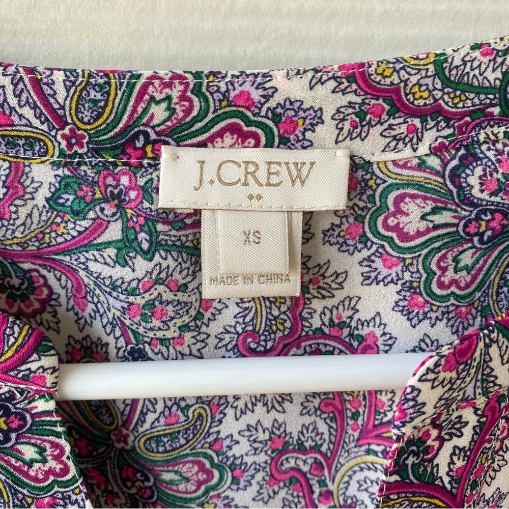 J CREW Paisley Bell Sleeved Blouse - Picture 2 of 8